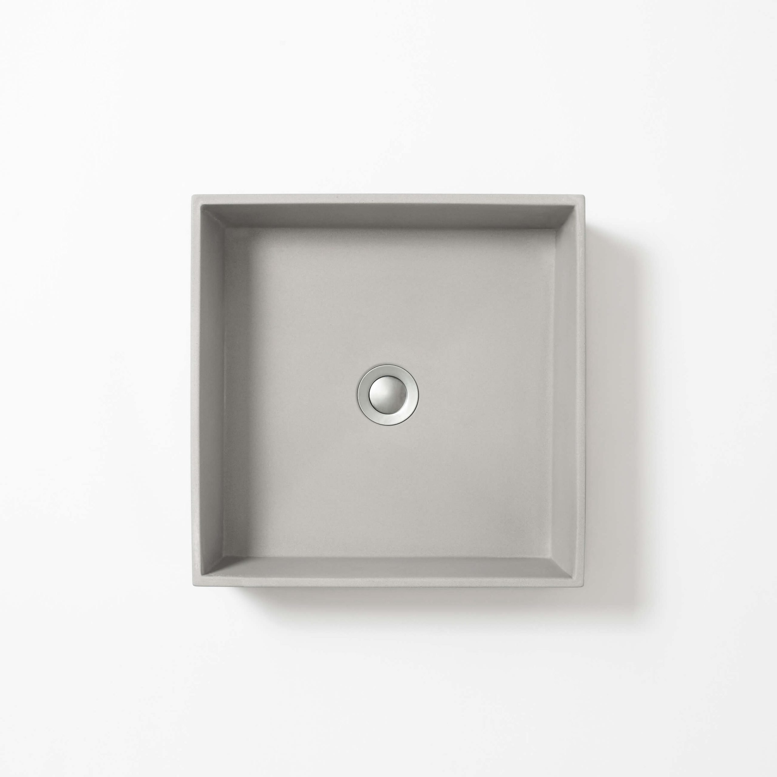 Concrete Studio Slab Square basin in Light Grey